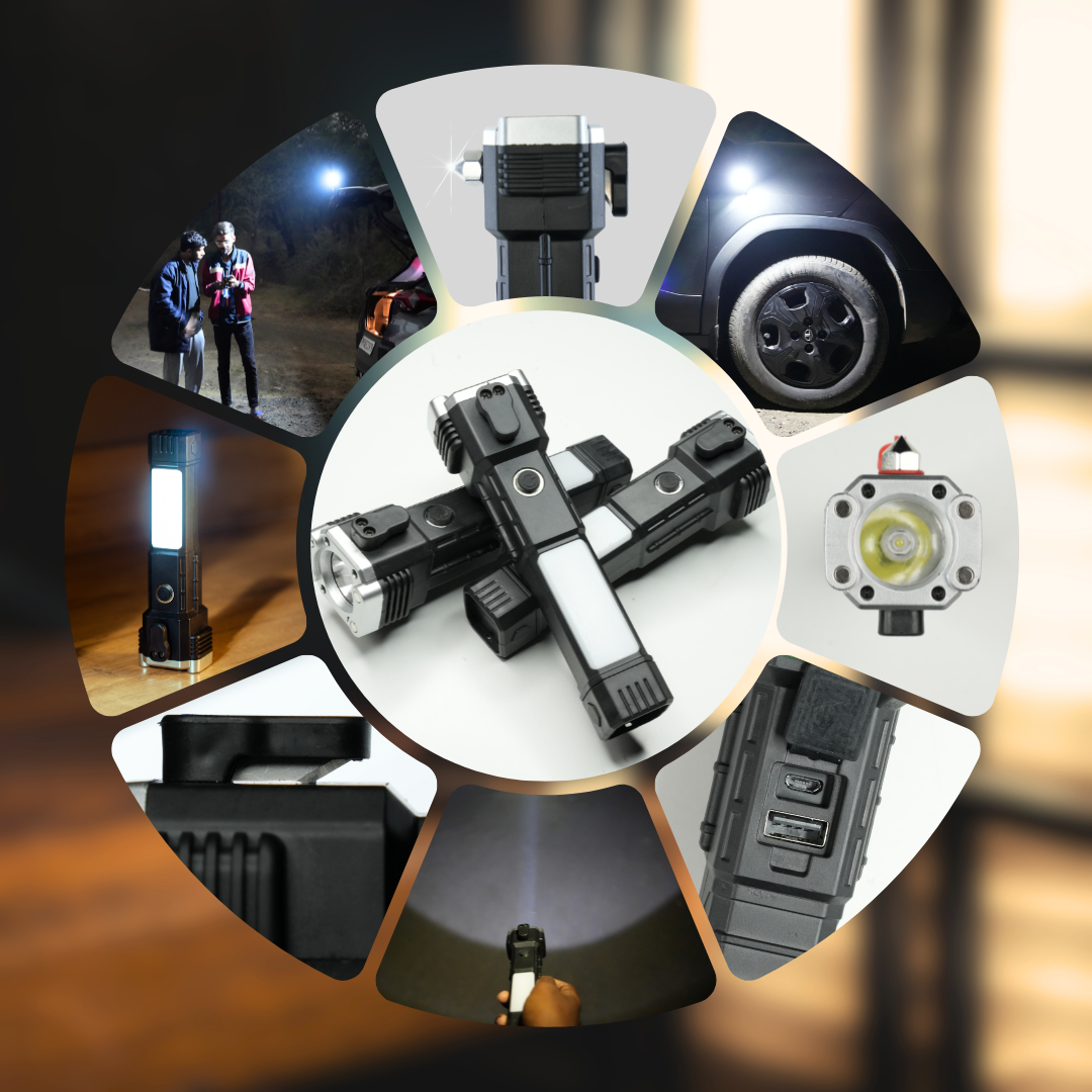 8 In 1 Torch Light With Power Bank